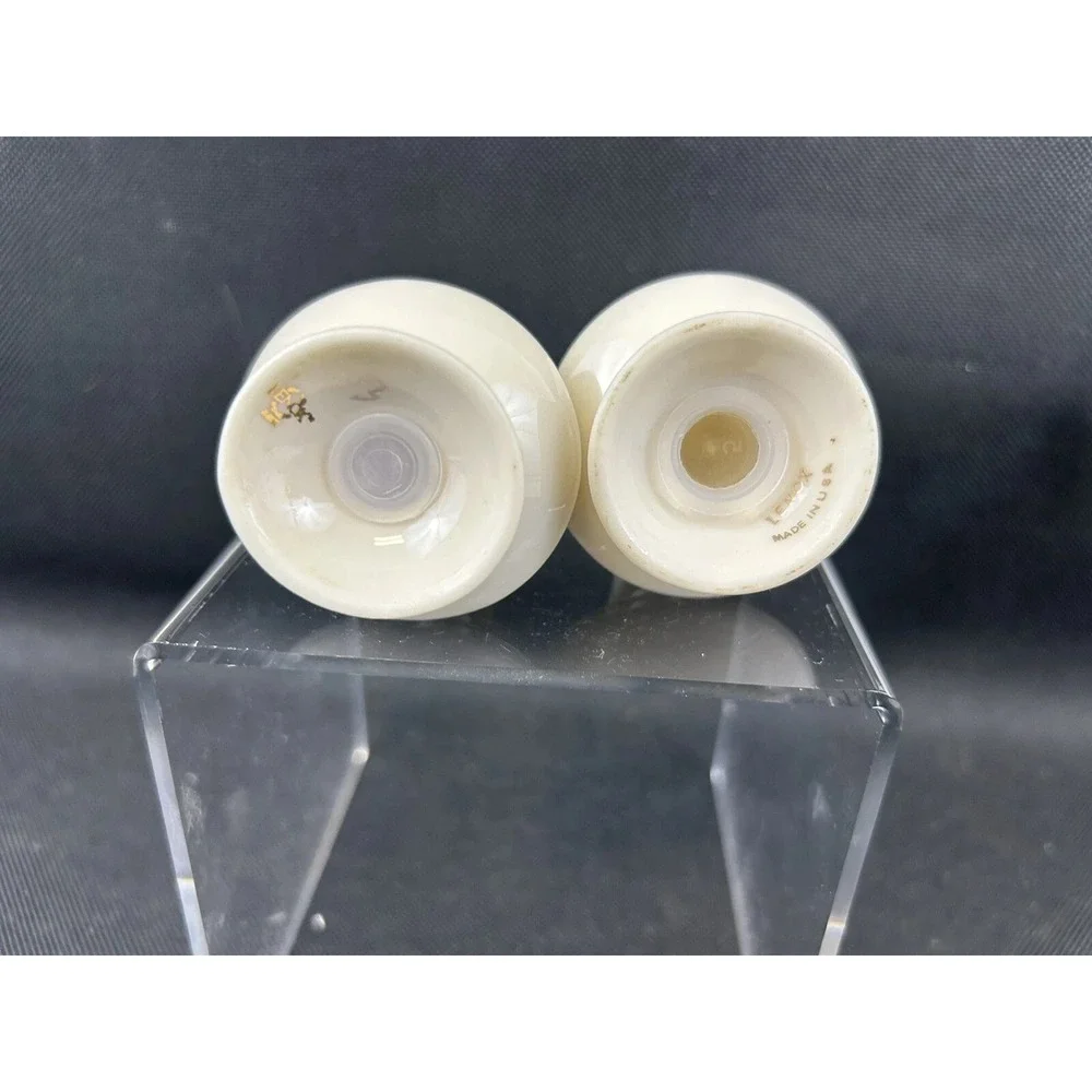 Vintage Lenox USA Regency Salt & Pepper Shakers Ivory China with 24k Gold
